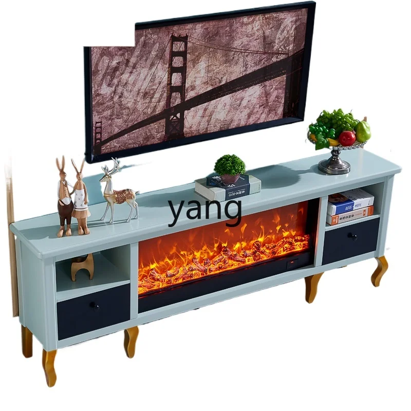 

TGF European TV cabinet rack storage drawer decorative heating LED fireplace core