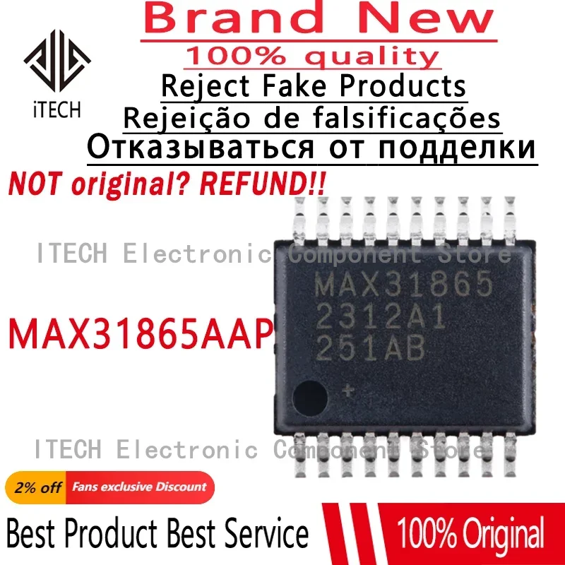 5pcs/lot Original MAX31865 MAX31865AAP MAX31865AAP+T SSOP-20 100% New And Genuine