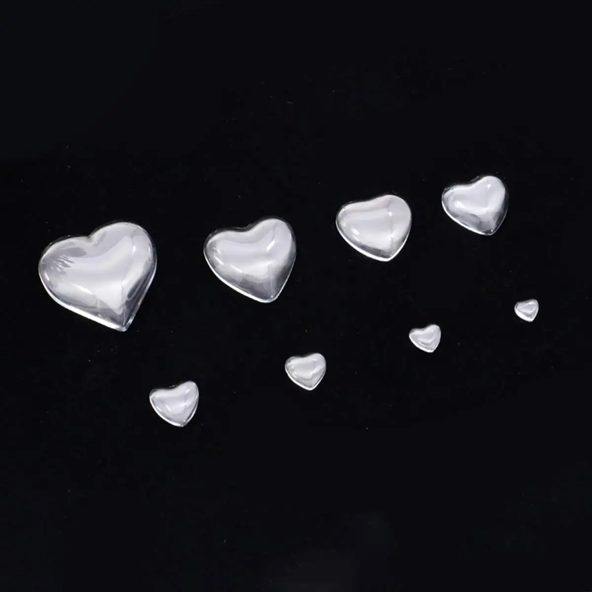 500PCS Clear Glass Dome Cabochons Love Heart Shape 8-18mm DIY Jewelry Crafts Accessories Souvenir Festival Gift Making Supplies