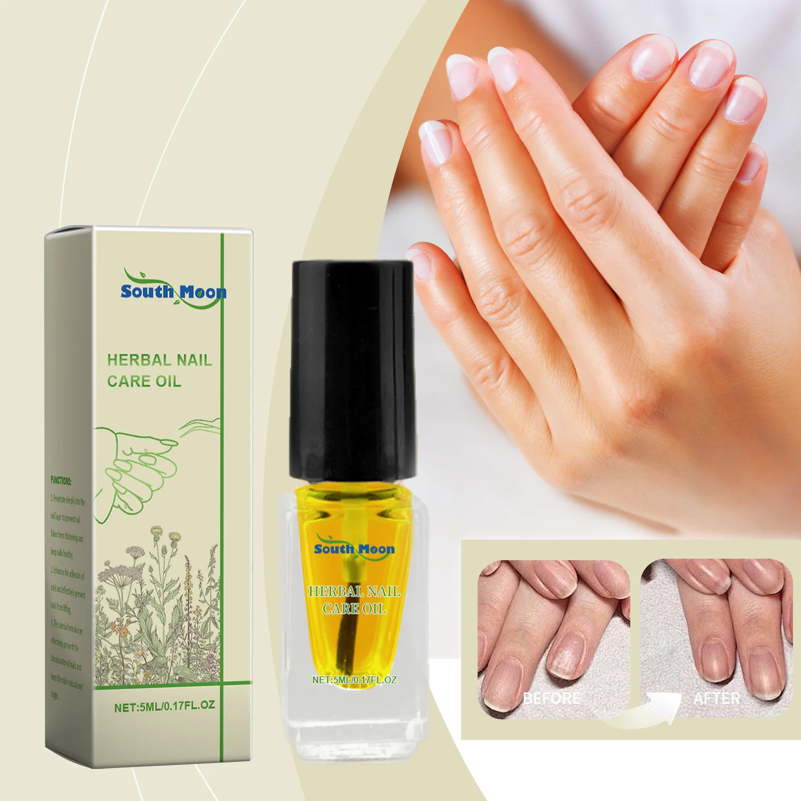 Kruiden nagelverzorgingsolie – 5 ml nagelriem met natuurlijke botanicaliën voor sterkere, gezondere nagels"