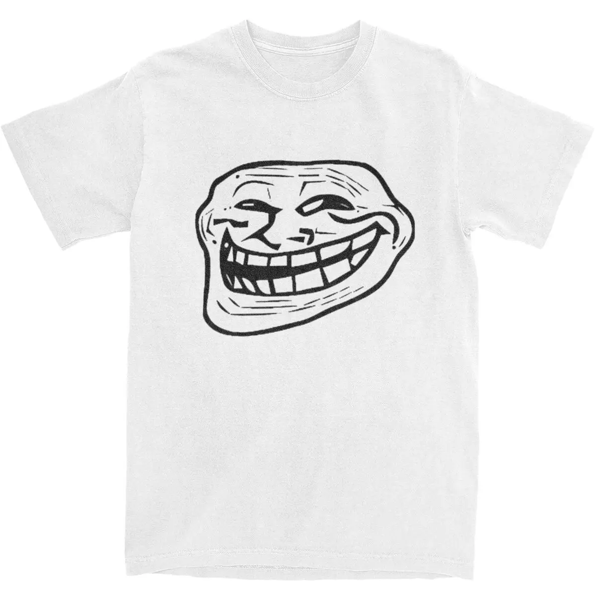 Men Rage Comic Trollfac T Shirts Funny Anime Pure Cotton Top Tees Summer Short Sleeves T Shirt O Neck Fashion Tshirt Plus Size