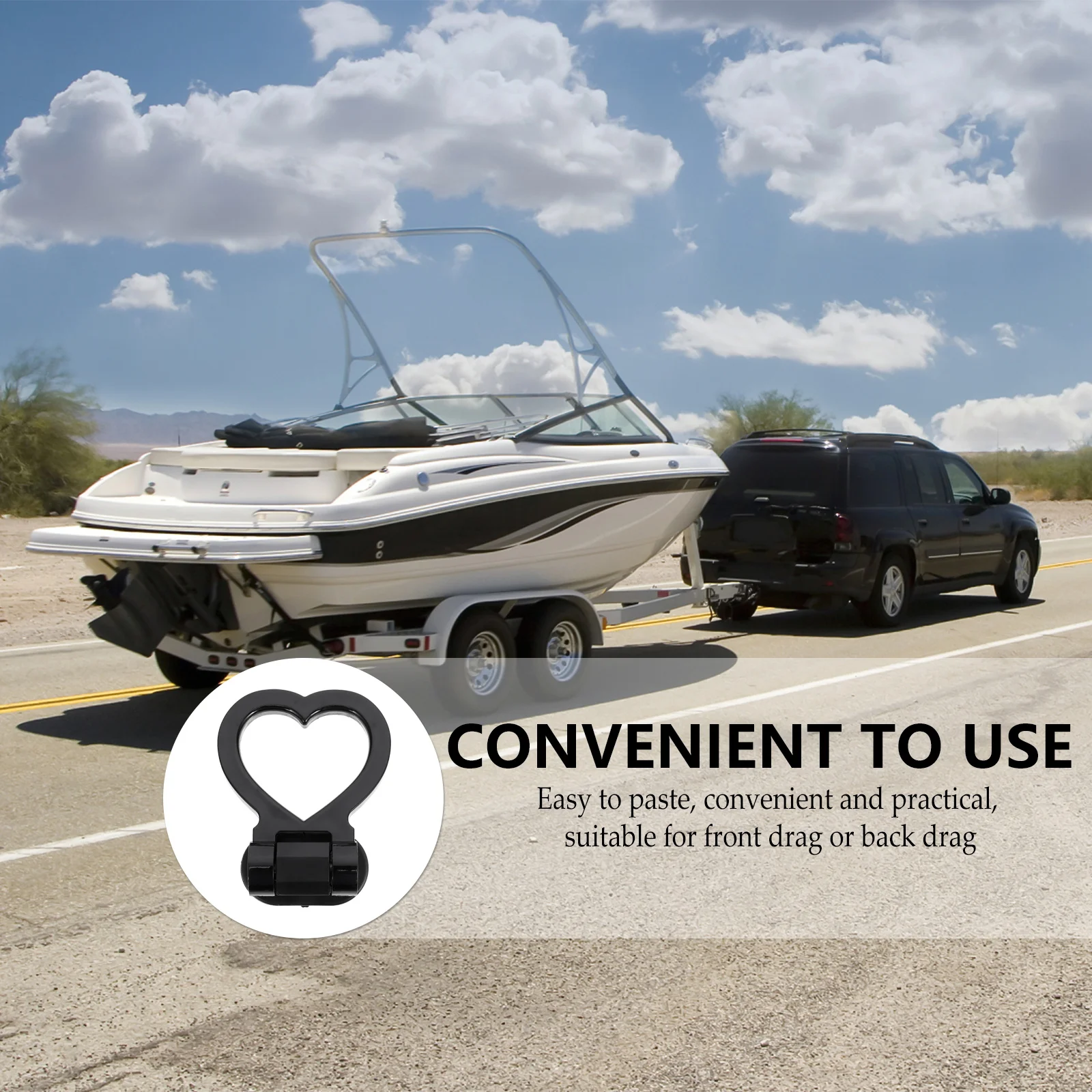 

1PC Decorative Tow Hook ABS Car nament Adjustable Angle Simple Install Front Towing Bar Durable Long Life Auto Accessories