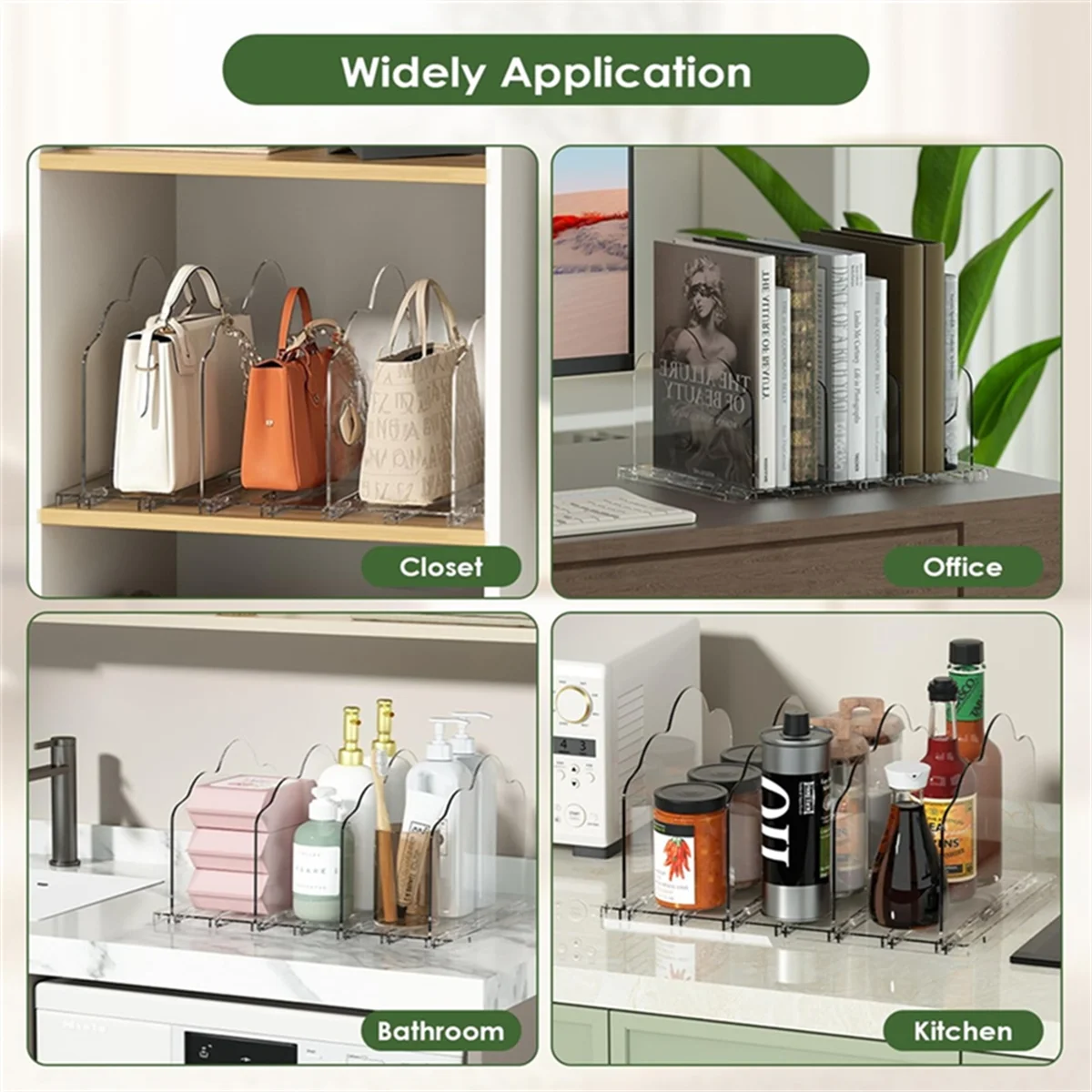 Purse Organizer for Closet, Adjustable Shelf Divider for Closet