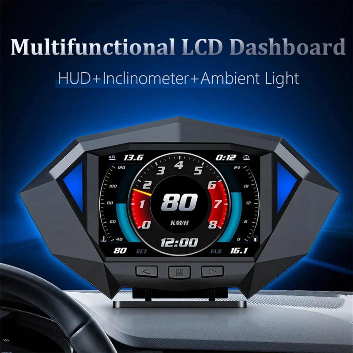 Pop P1 Car Heads Up Display OBD2 GPS Auto On-Board Computer Secu Super Deal Clinometer