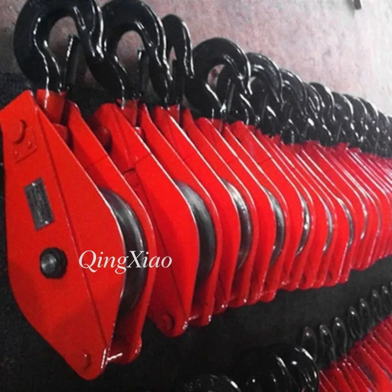 Standard Heavy Crane Three Wheel Pulley Block Labor Saving Safe Smooth Multi Wheel Hook Ring Chain Block