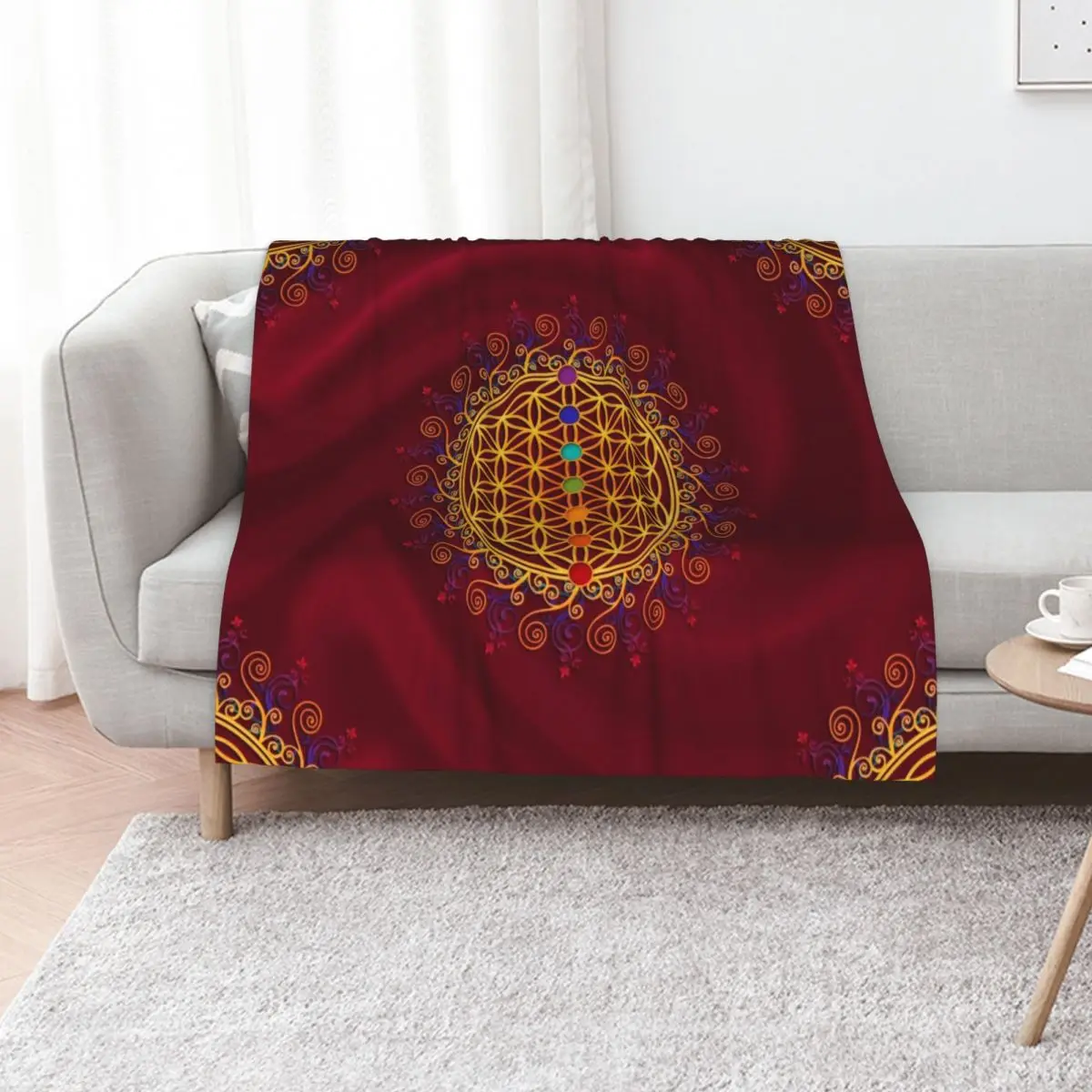 FLOWER OF LIFE, CHAKRAS, SPIRITUALITY, YOGA, ZEN, Throw Blanket Soft Big Weighted Thin bed plaid Blankets For Baby Blankets