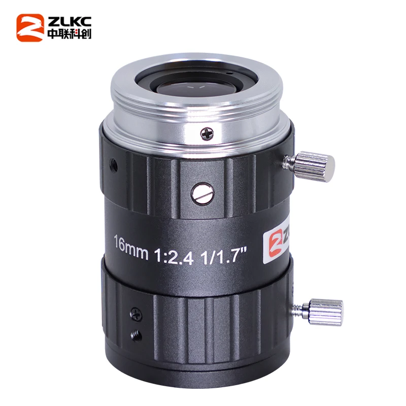 ZLKC FA عدسة ماكرو عالية الدقة ، أجزاء الدوائر التلفزيونية المغلقة للكاميرا جبل C ، آلة الرؤية المنخفضة ، F2.4 ، 16 مللي متر ، 12MP ، 1.7"