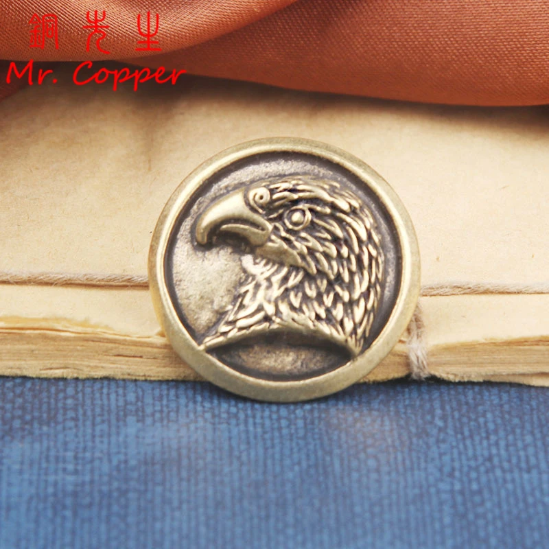 Brass Eagle Head Decorative Buckle Retro Fashion Wallet Rivet Button DIY Leather Bag Backpack Belt Screw Buckle Accessories Gift