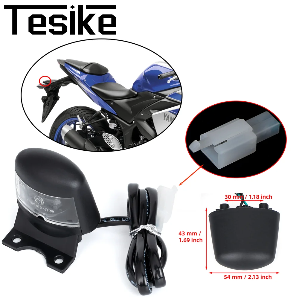 Number License Plate Lights Bulbs Tail Signal Lamp For YAMAHA YZF R25 YZF R3 YZF R3 R25 MT03 Black Motorcycle License Plate Lamp