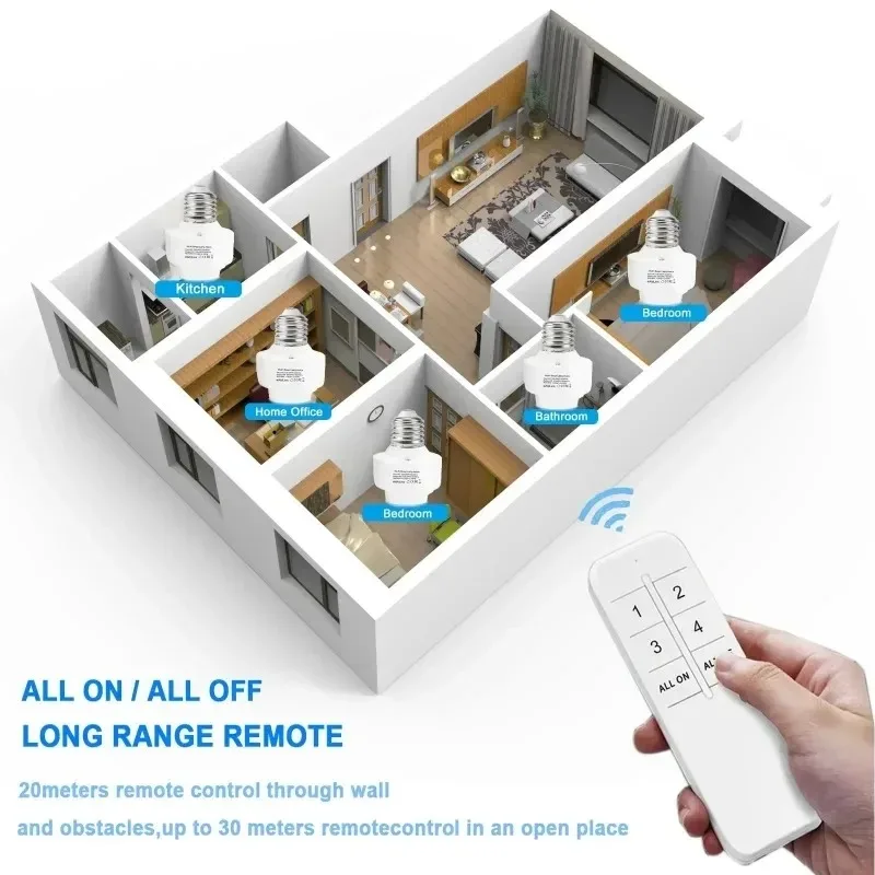 Tuya WIiFi BL E27 Socket Smart Lamp Holder Base Light Bulbs Adapter Kitchen Bedroom Light Switch Voice Control Alexa Google Home