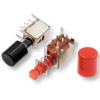 10pcs PS-22F02 straight key switch PS-22F03 A03 self-locking/unlocked with spring double row 6-pin key switch A11 key cap NEW
