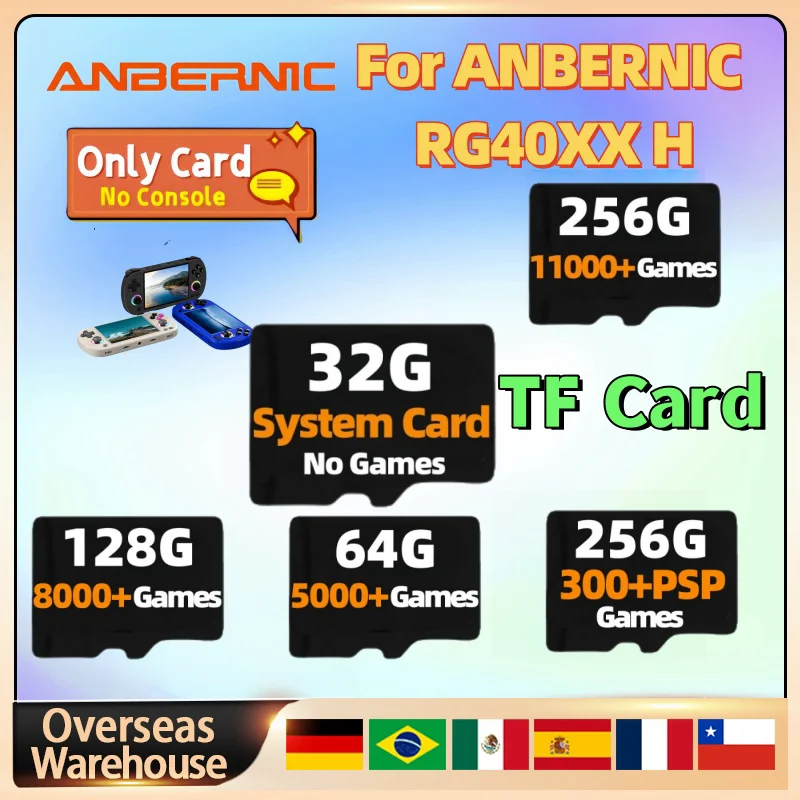 

ANBERNIC RG40XX H TF Card Memory Card Handheld Game Console Plug&Play Pre-install Retro Game Card Handheld Game System Card