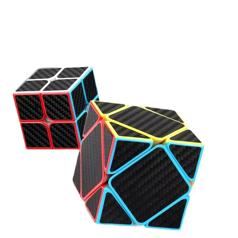 Mo Yu Cubo Adesivi In Fibra di Carbonio Cubo Magico 2x2 3x3 Torsione Piramide Specchio Velocità Cubo Magico Puzzle Pazzo Giocattoli Giocattolo Educ