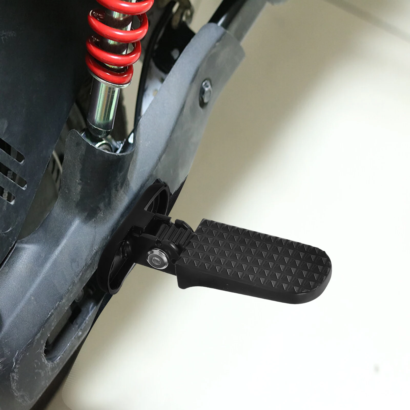 

Folding Pedals 43-51mm Hole Distance Rear Footrest for Electric Moped Durable Metal Peg Sturdy Design Comfort Stability Easy