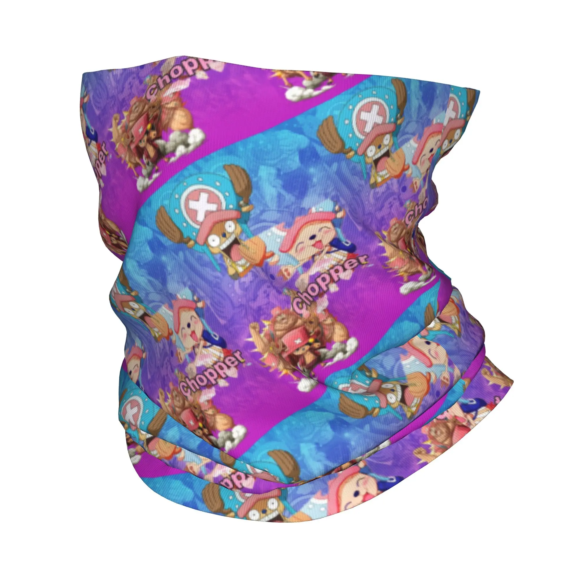 

Custom Tony Tony Chopper Neck Gaiter Men Women UV Face Shield Winter One Piece Bandana Scarf for Cycling