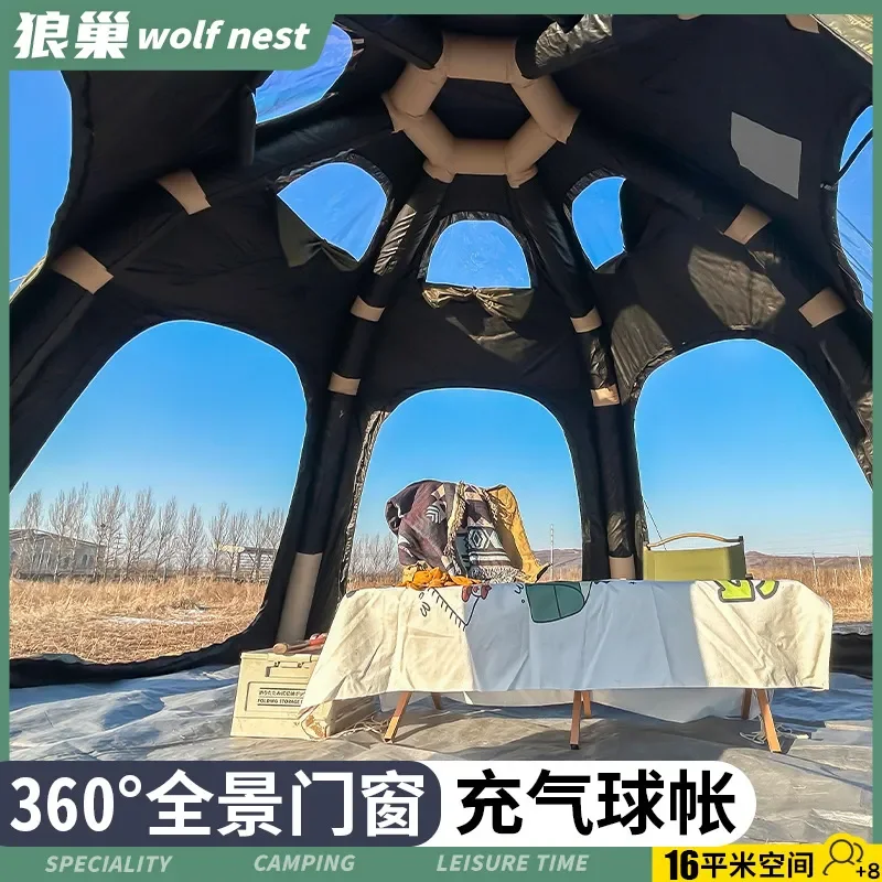 For Outdoor Camping Hemispherical Inflatable Ball Tent Large Space Sun Wind Protection Starry Sky View Portable Shelter