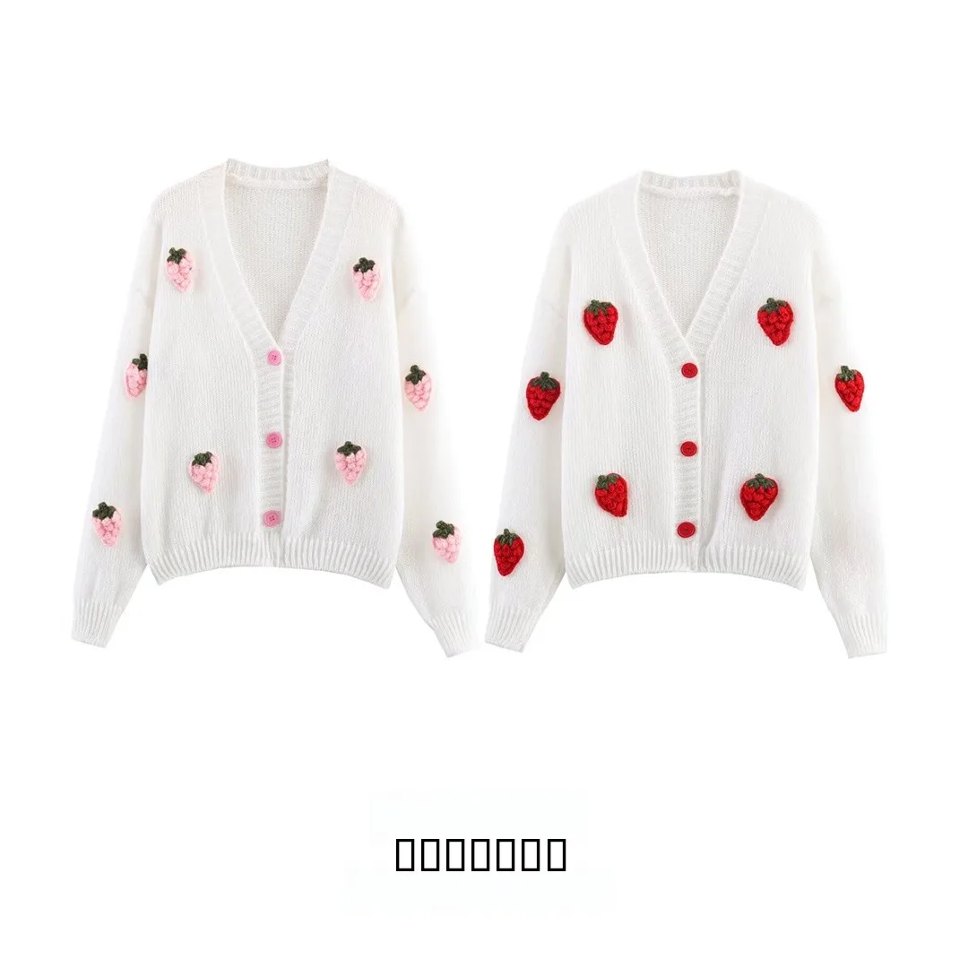 

KASLEAD, новый женский модный простой свободный клубничный вязаный открытый кардиган, длинный све, осенняя одежда на пуговицах из полиэстера