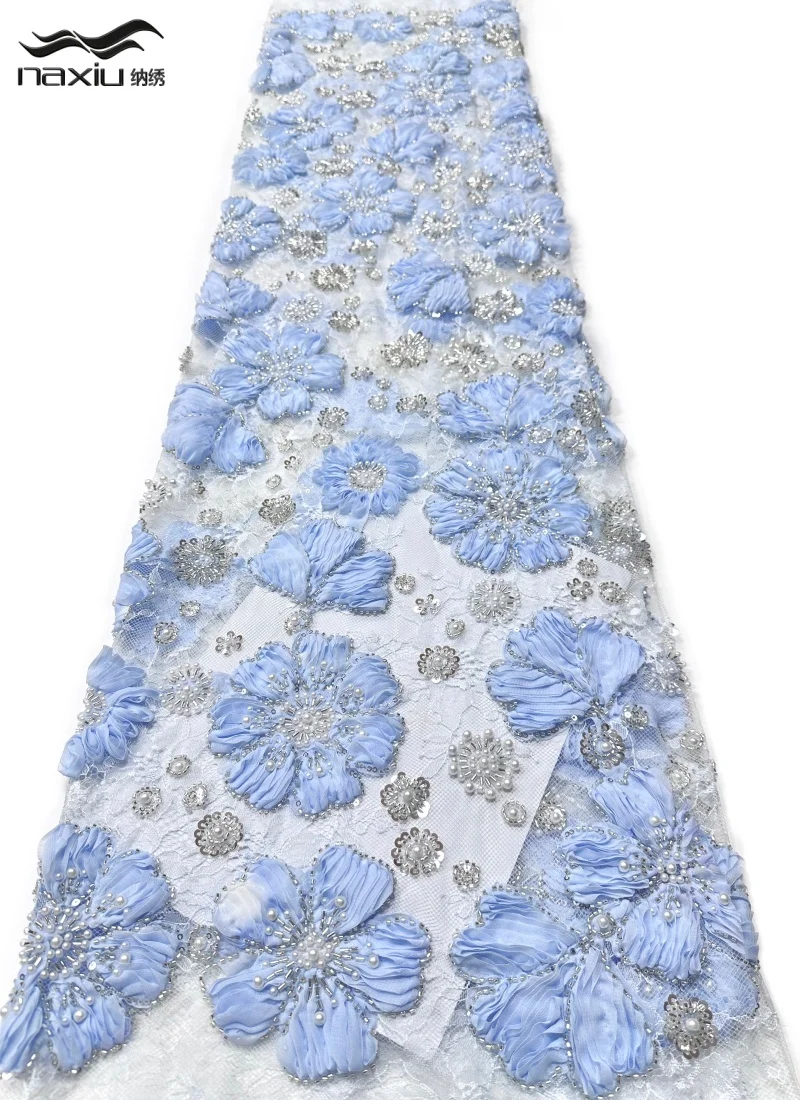 

Madison African Heavy Beaded Lace Fabric 2026 High Quality Nigerian Sequins French Tulle Fabric Material For Wedding Party Dress