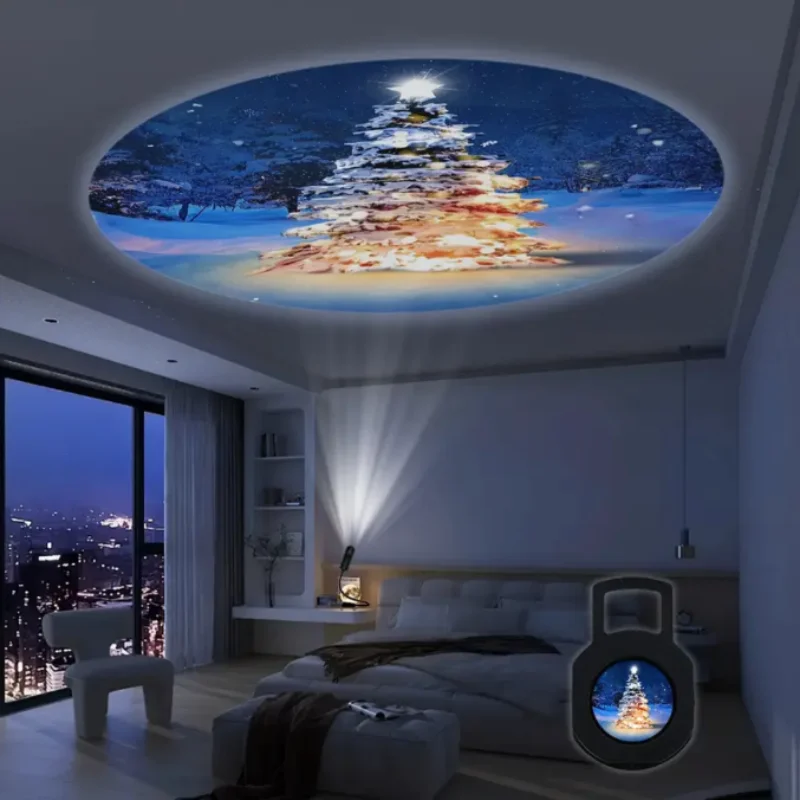 Christmas USB  LED Projector Light 3pcs Projection Patterns- Adjustable USB Night Light for Festival Decorations ﻿