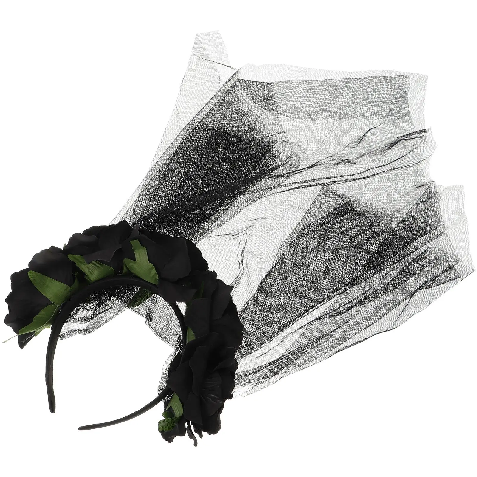

Yarn Veil Lightweight Halloween Festival Carnival Funny Hair Accessory Rose Design Woman Scarf Wedding Decor