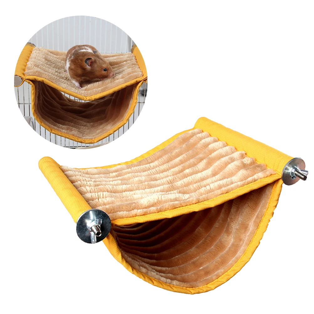 

Double Layer Hanging Nest Orange Size S Warm Winter Sleeping Bed For Hamster Rabbit Weasel Pet Supplies Luxury Bunkbed