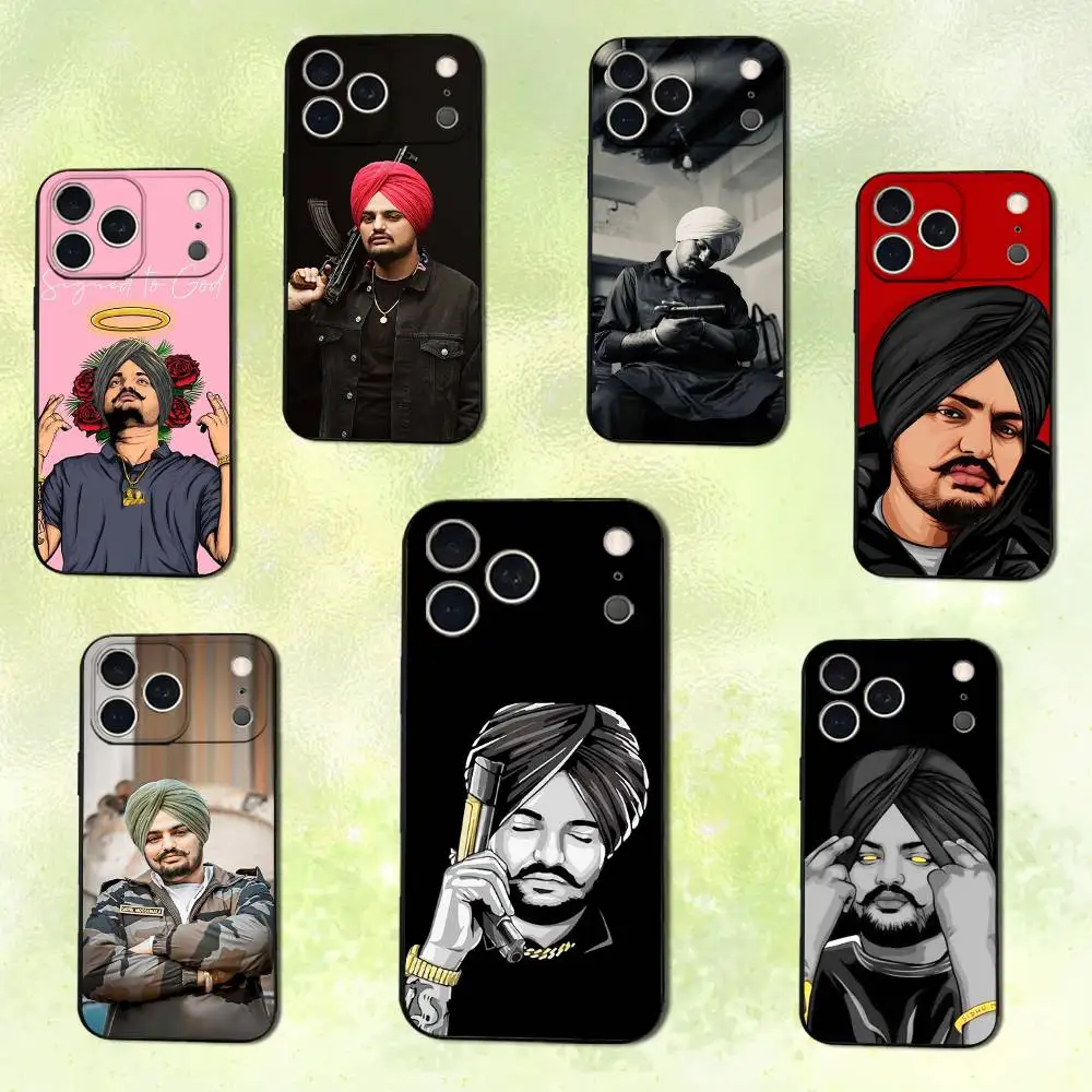 

S-Sidhu M-Mooses W-Wala Phone Case For iPhone 14,13,17,12,11,16,15,Plus,Pro Max,XS,X,XR,SE,Mini,Soft Silicone Black Cover