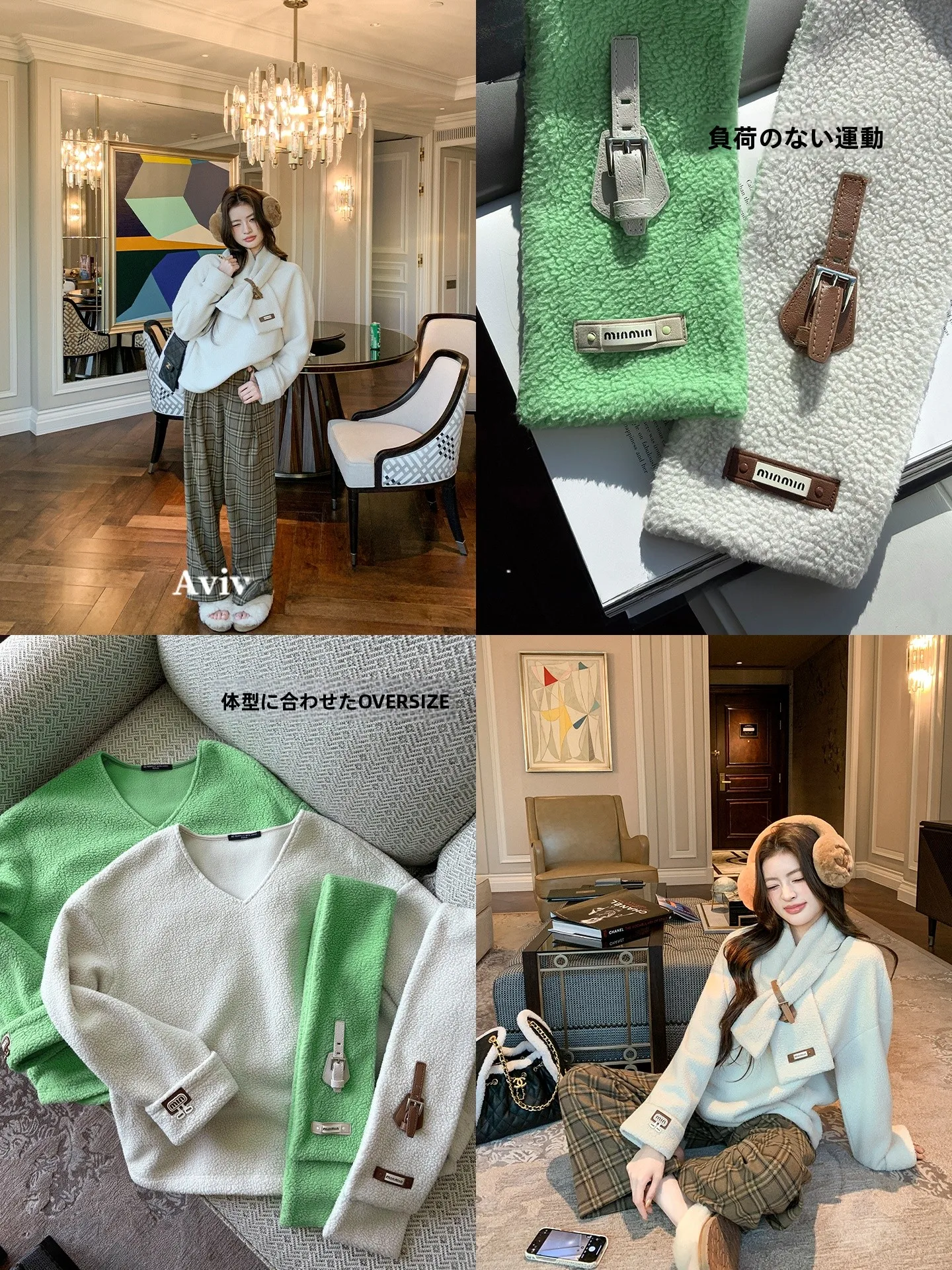 

Aviva on Earth Korean Sle Loose Fit Hooded Fce Lined Thi Warm Lamb Velvet Sweatirt Women's Autumn Winter Clothing