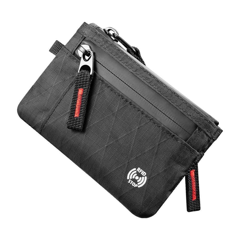 Image of Modische EDC RFID-blockierende, ultradünne Geldbörse für Männer und Frauen, Kreditkartenetui mit mehreren Fächern, leichtes Münzfach mit Reißverschluss