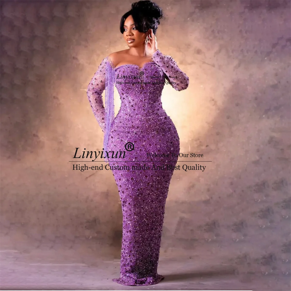 Błyszczące z paskiem wysadzanym kryształkami syrena sukienka na studniówkę afrykańskie kobiety z pełnym rękawem suknie wieczorowe długie czarne dziewczyny vestidos de fiesta