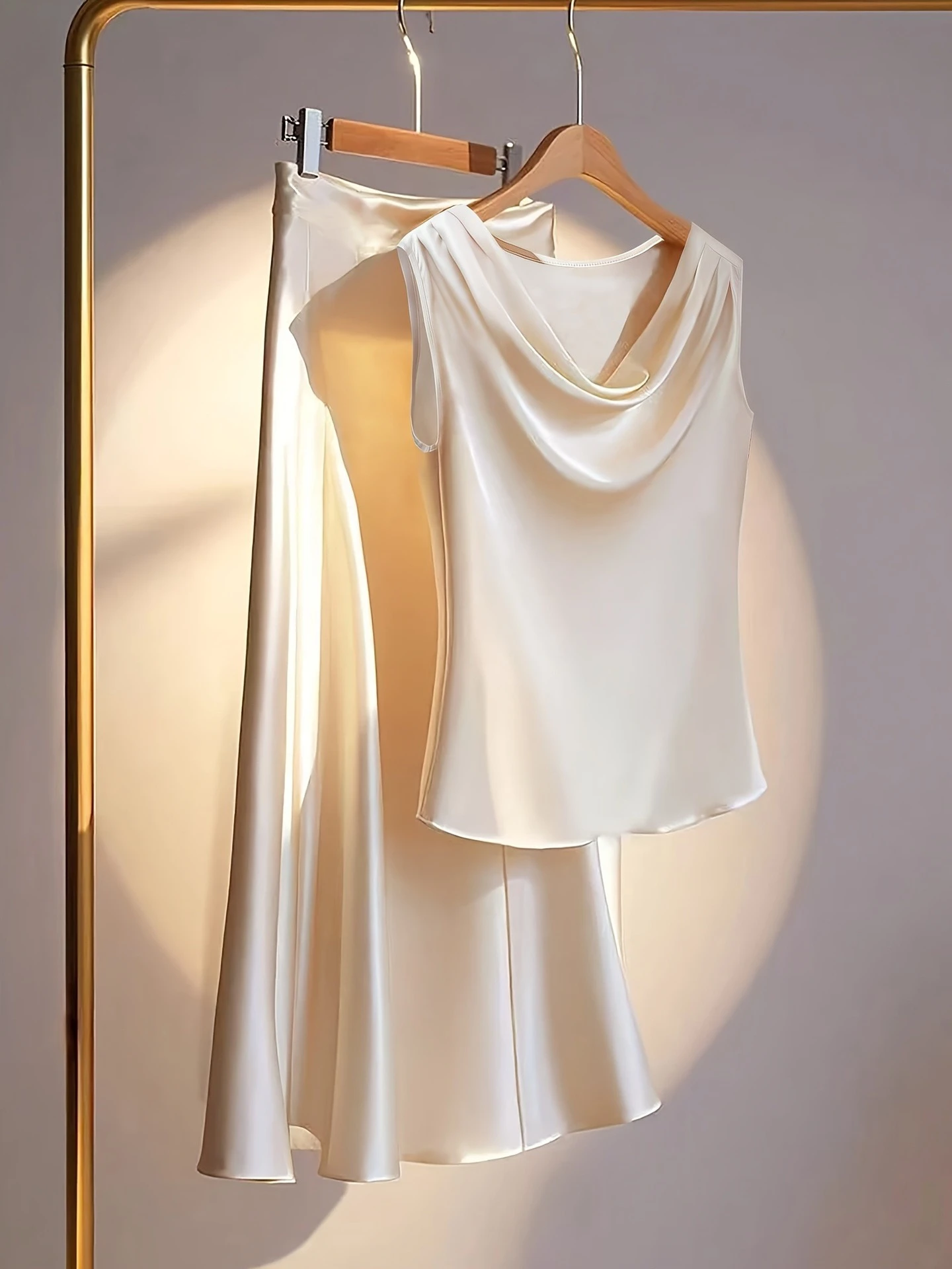 

Модный повседневный свободный комплект на бретелях и юбки, женский летний комплект из двух предметов, однотонный европейский комплект