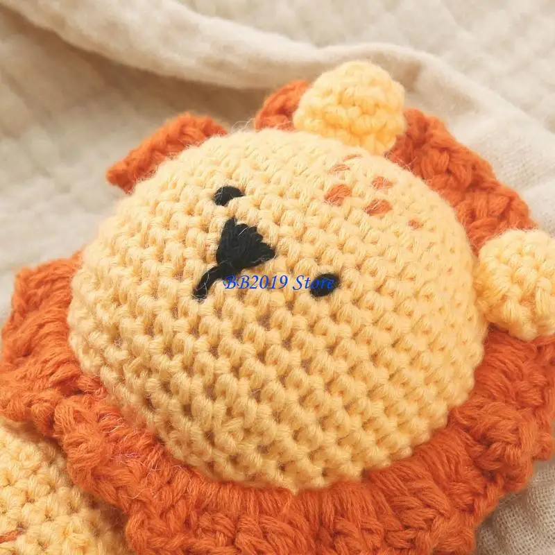 Q0KB Crochet Stuffed Doll Kids Knit Multiple Type Animal Doll Appease Toy