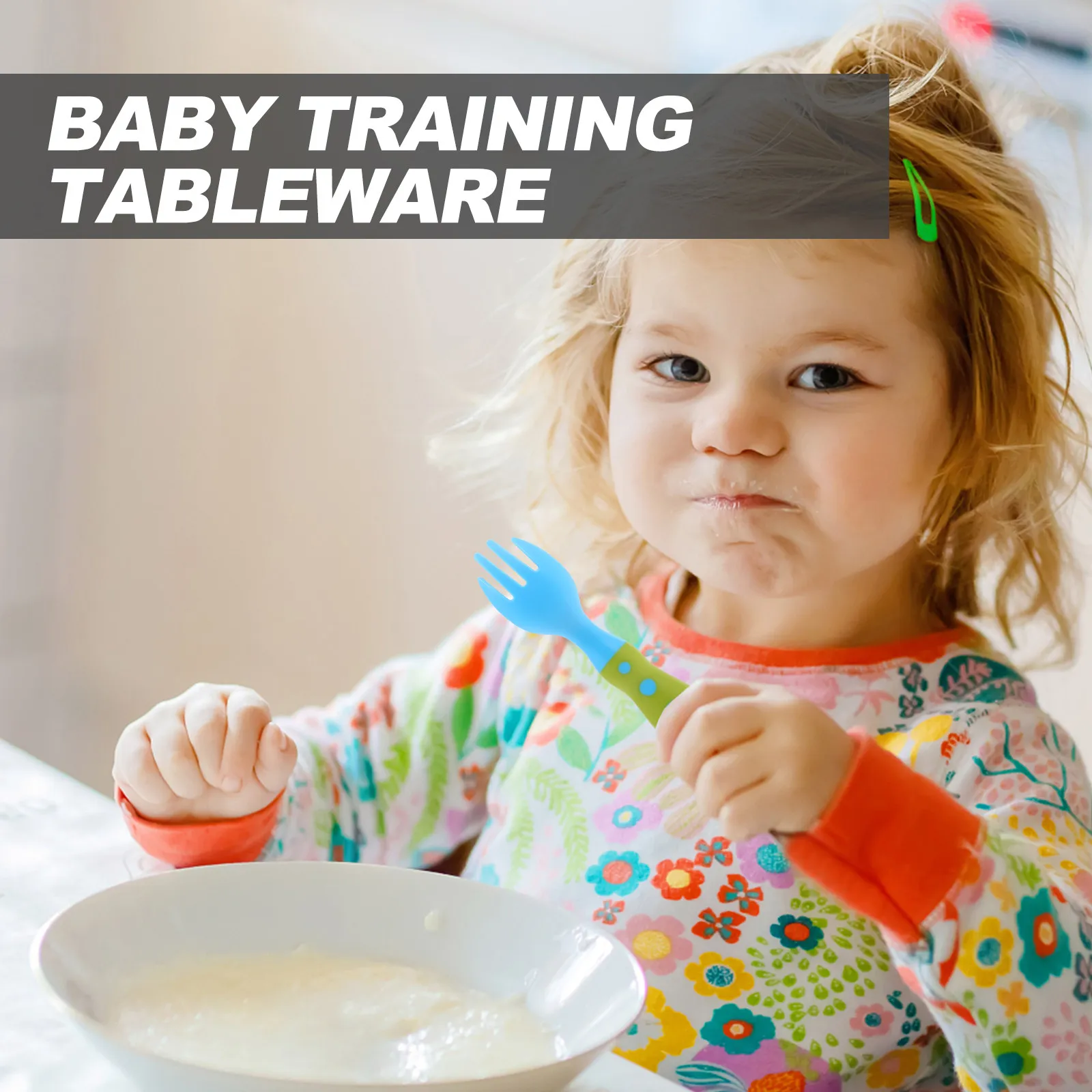 

2 комплекта детских столовых приборов для самостоятельного кормления, обучающие ложки и вилки для малышей, легкие и портативные, для новых родителей, на день рождения, для использования на улице