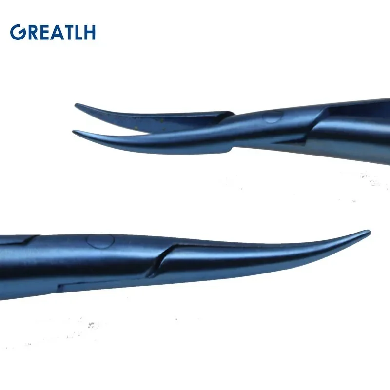 1pcs Ophthalmic Needle Holder Needle Holding Pliers Without Lock Titanium Alloy Ophthalmic Instrument Straight Curved