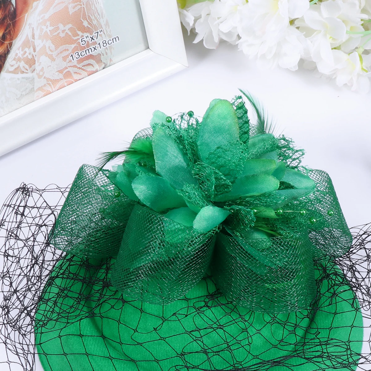 

Mesh Headdress Hat Handmade Women Hair Fascinator Tea Party Headwear Lightweight Comfortable Wedding Church Photoshoot