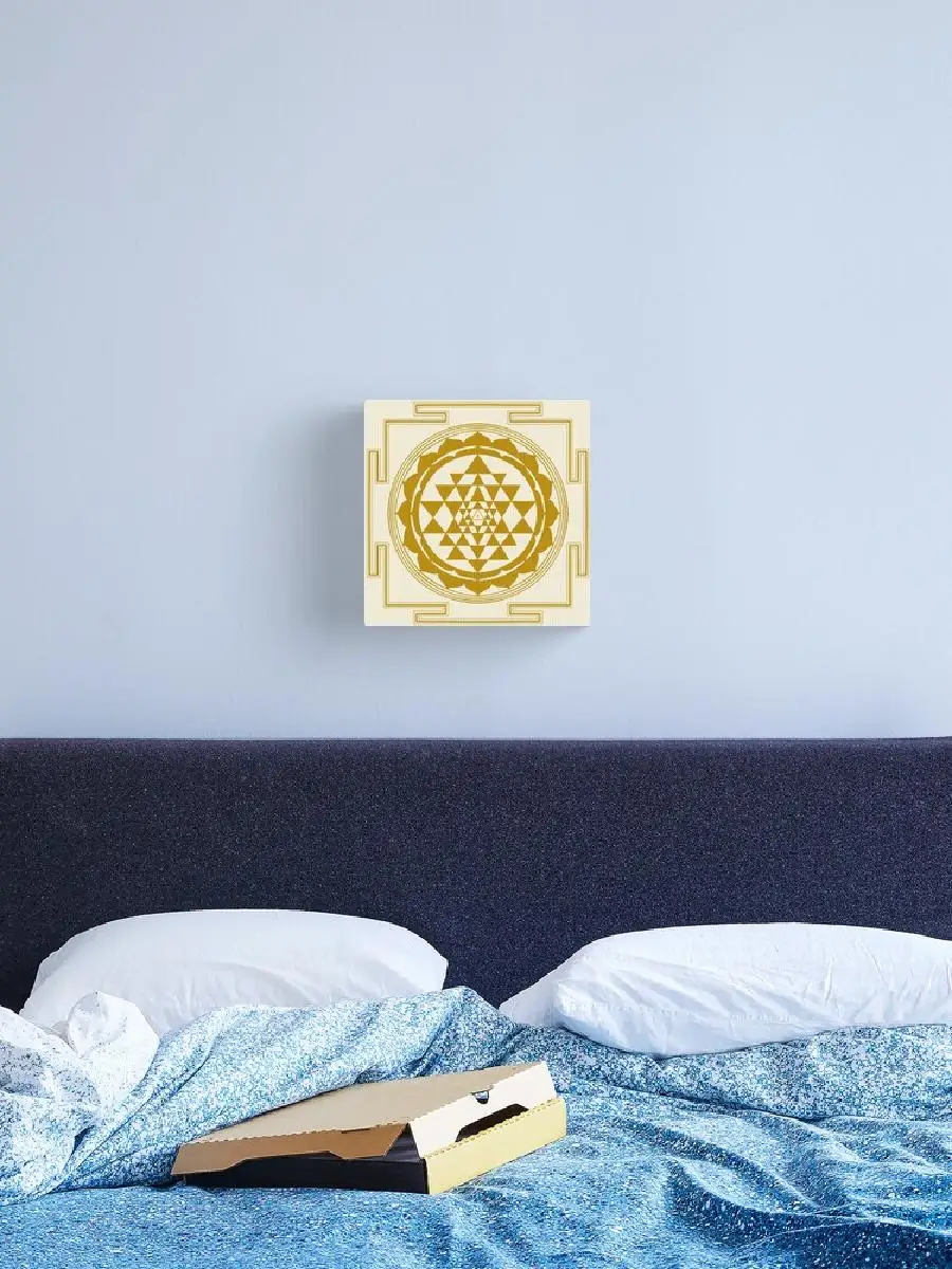 Golden Sacred Geometry Sri Yantra Canvas Print for Home Decor  Diwali Decoration  Wall Art Poster Prints  Decor