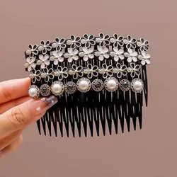 4pcs/set Luxury Rhinestones Pearls Flowers Hair Combs For Women Elegant Hair Ornament Quick-fix Hair Headband Hair Accessories