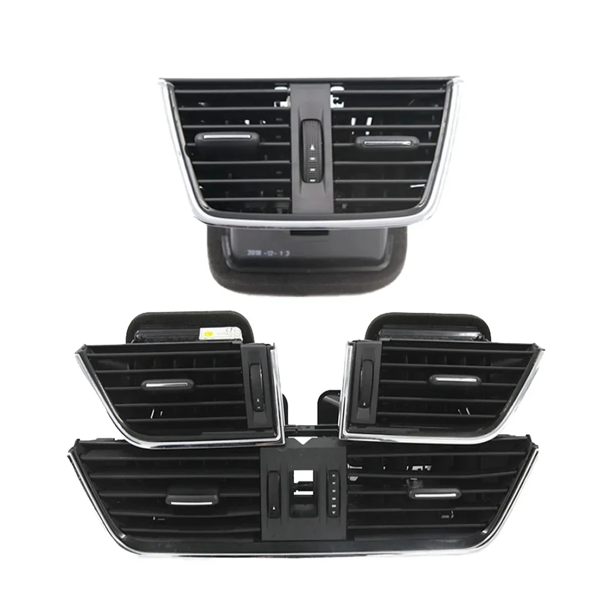 Listwa ozdobna w kolorze jasnego srebra na kratkę nawiewu klimatyzacji wewnętrznej deski rozdzielczej do Skoda Octavia 3 A7 5E MK3 2013-2020