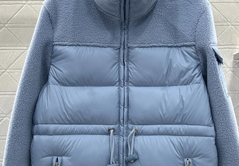 가을과 겨울 신상 따뜻한 여성 패션 트렌디 테디 양털 스플라이싱 다운 재킷