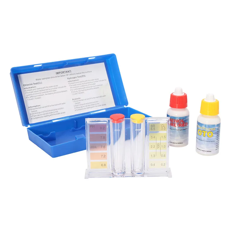 Kit de prueba de agua de PH y cloro, probador de hidroherramienta, prueba de alcalinidad de agua de piscina, accesorios de acuario hidropónico