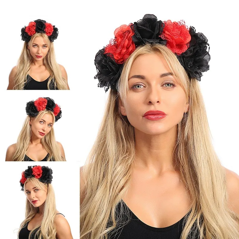 Halloween Dag Van De Dode Haar Hoepel Veelkleurige Bloem Spider Cosplay Hoofdband Haar Accessoires