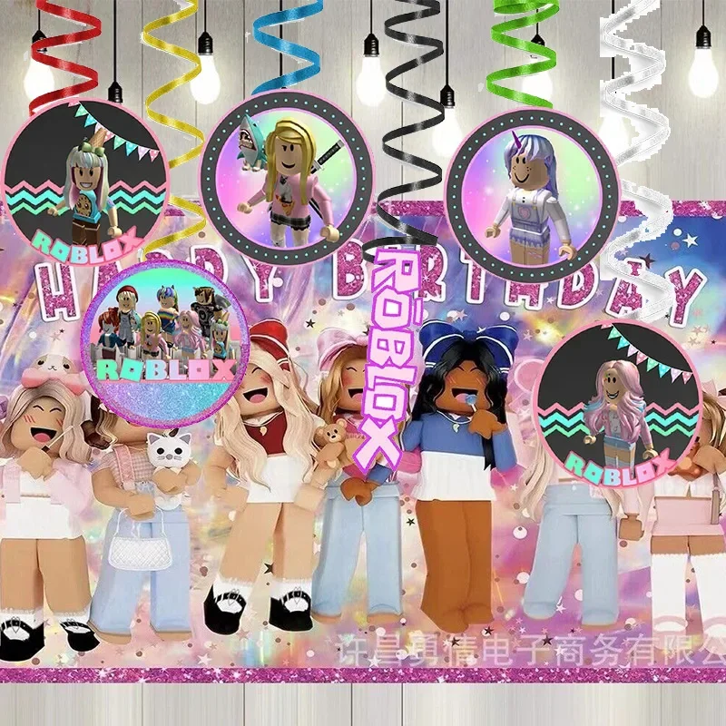 Roblox موضوع دوامة الديكور شنقا قلادة الدوامات زخرفة لحفل زفاف عيد الميلاد حفلة عيد ميلاد استحمام الطفل الزفاف