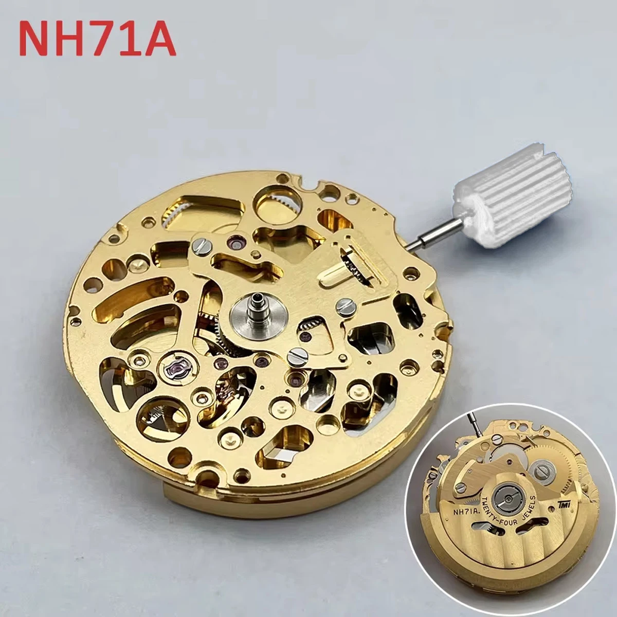 NH71 NH71A Automatic Mechanical Movement  24 Jewels High Accuracy Skeleton NH71 Mechanism Modification Accessories