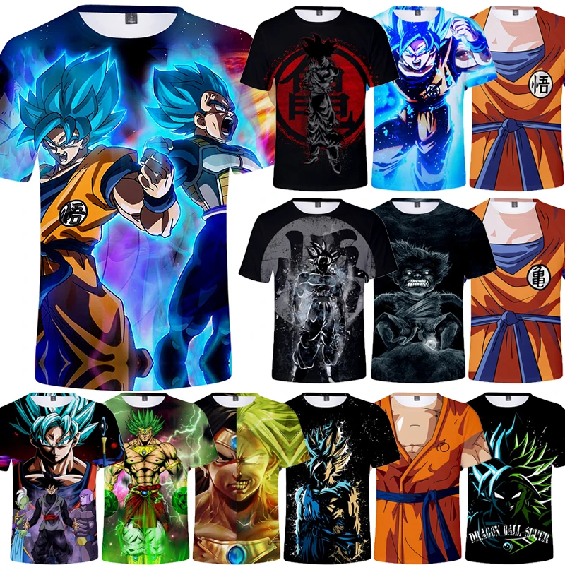 Dziecięca koszulka Dragon Ball Z Dzieci dla dziewczynki Chłopiec Dziewczynki Dzieci Nadruk 3D Koszulki Dziecko Topy Odzież Goku TShirt Ubrania