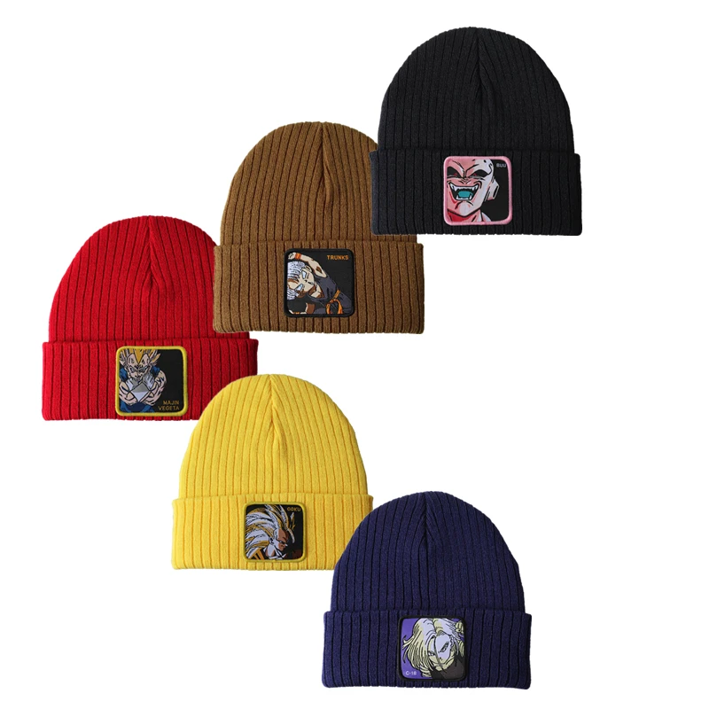 Modna czapka jesienno-zimowa z serii Dragon Ball czapka z dzianiny w stylu Hip-Hop modna czapka z daszkiem