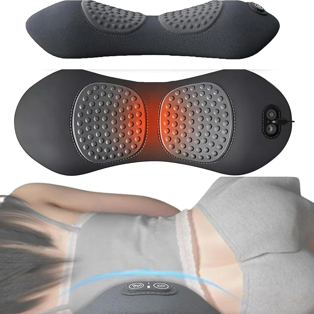 

3 in 1 Electric Lumbar Support Pillow with Adjustable Height Back Support Pillow with Heat Memory Foam Back Pillow for Bed and C