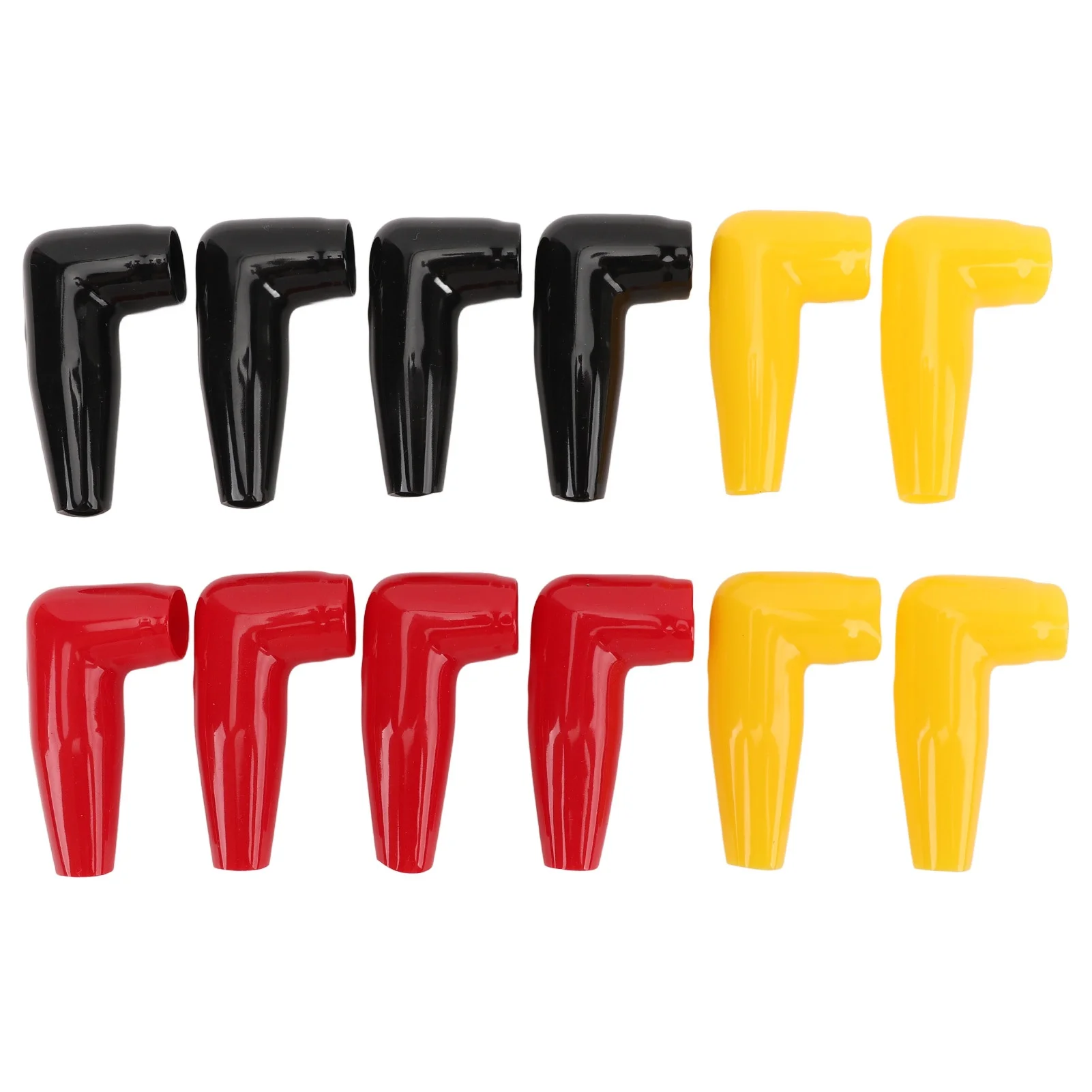 12PCS Battery Terminal Boots Insulating Covers 4 Red 4 Black 4 Yellow Protector Cable Lug Caps for Auto Marine Commercial