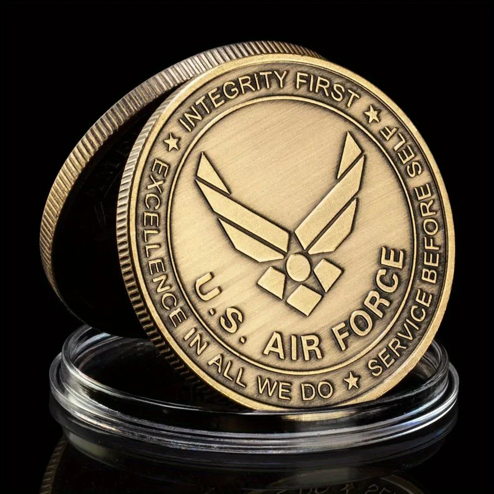 US Air Force P-38 Lightning Interceptor Fighter Souvenir Coin Military Fans Bronze Plated Challenge Coin Commemorative Coin