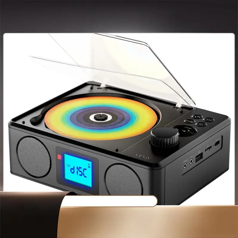

Портативный CD-плеер, беспроводной Bluetooth-аудиодинамик, FM-радио, музыкальный плеер с будильником-X64A