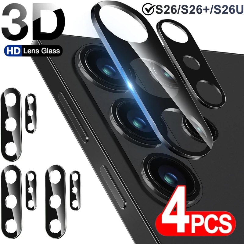 1/4Pcs Lens Protective Tempered Glass For Samsung Galaxy S26 Ultra Plus S26U S26ultra Full Coverage Camera Anti-glare HD Films