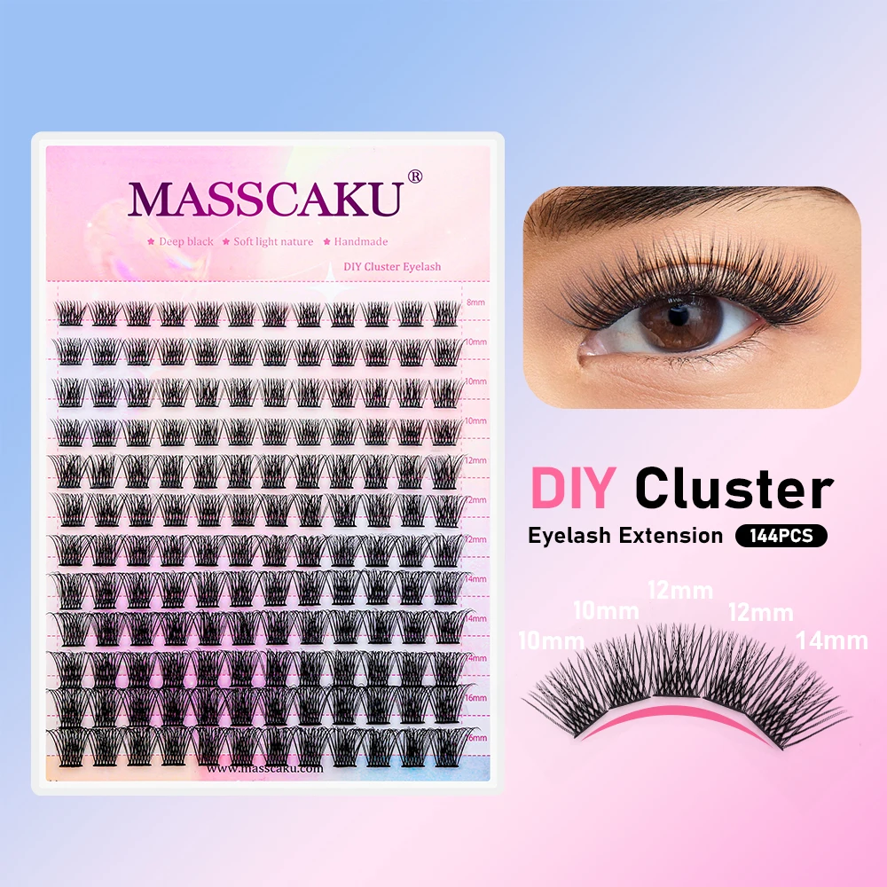 YUANZHIJIE DIY 120 STKS Cluster Wimpers 3D Natuurlijke Bos 8-16mm D Krul Gesegmenteerde Beam Individuele Nertsen getufte Wimper Fijne Lash Tip